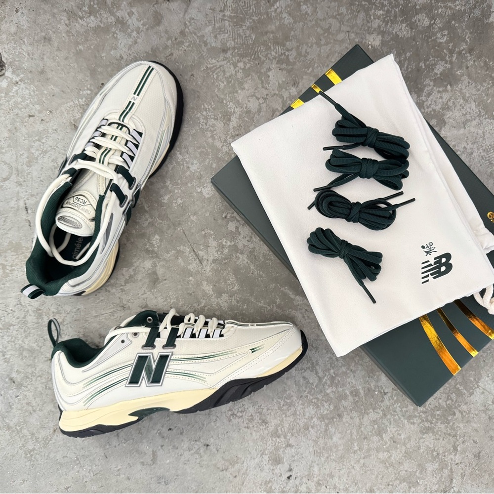 New Aime Leon Dore / New Balance RC56 White and Green Sneakers